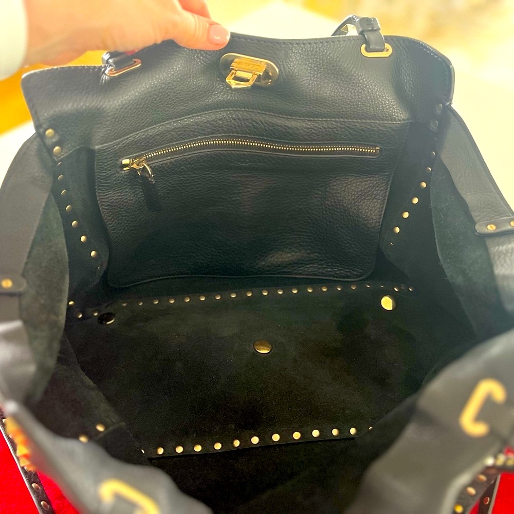 Valentino Garavani - Black Rockstud Tote  Bag / Shoulder Bag / Crossbody Bag - Picture 10 of 16